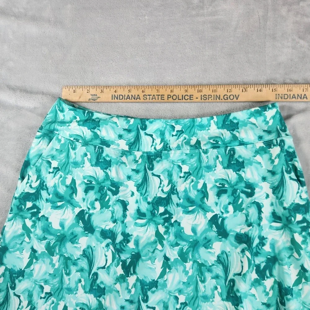 Tommy Bahama Active Golf Skort Skirt L Teal Green Floral Print UPF Athleisure‎